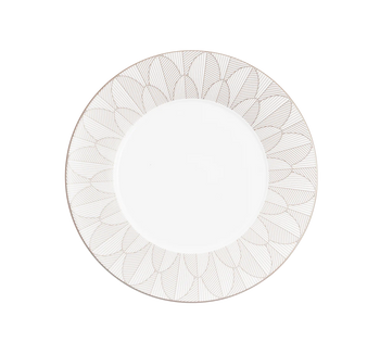 Christofle Malmaison Dinnerware: Impériale Dinner Plate, Porcelain Platinum-Finish